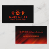 Motion Red Personal Trainer Monogramm Visitenkarte (Vorne/Hinten)