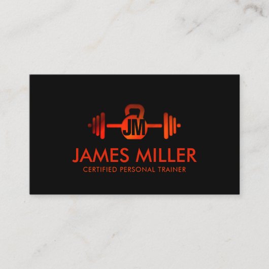 Motion Red Personal Trainer Monogramm Visitenkarte (Vorderseite)