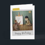 Motiv: Art Cats Funny Birthday Card Karte<br><div class="desc">Brighten up any cat lover's birthday with this whimsical and fun feline design!</div>