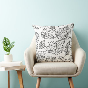 Motiv botanische Blätter - elegantes natürliches D Kissen
