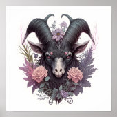 Motiv: Creepy Baphomet with Flowers Poster (Vorne)