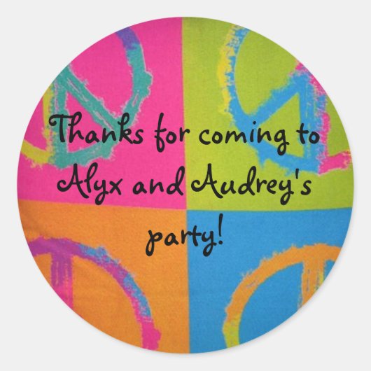 Motiv für das Friedenszeichen Runder Aufkleber (Vorderseite)