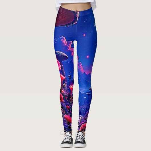Motiv für die Pilzforst-Nacht Leggings (Vorderseite)