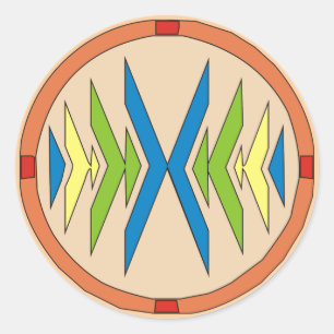 Motiv Indianer theme native american Runder Aufkleber