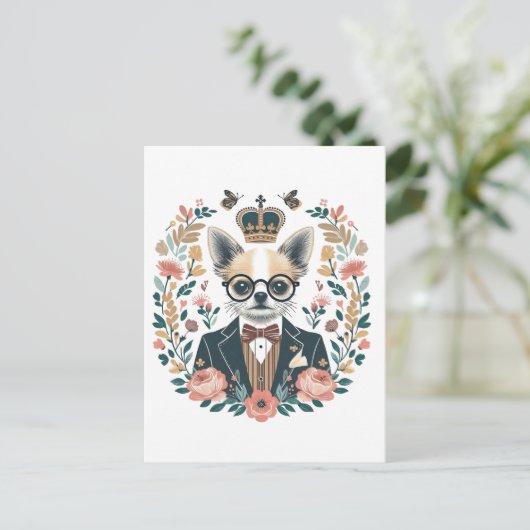 Motiv: König Chihuahua Postkarte (Stehend Vorderseite)