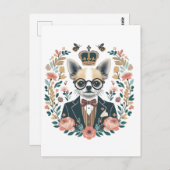 Motiv: König Chihuahua Postkarte (Vorne/Hinten)
