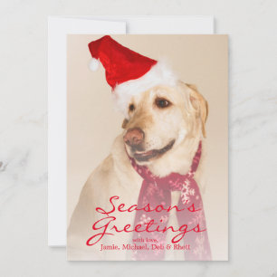 Motiv: Labrador Retriever Wearing Santa Hat Feiertagskarte