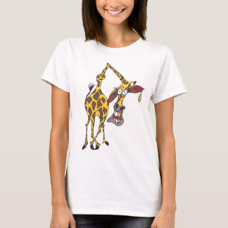 Motiv: lustige Giraffe mit Ohrring und Goldzahn T-Shirt