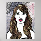 Motiv: Mädchen mit langen, braunen Haaren Poster (Vorne)