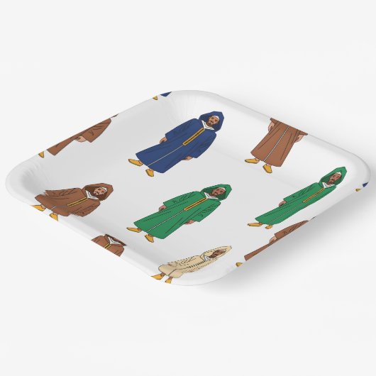 Motiv: Marocain Djellaba Pappteller (Gewinkelt)