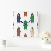 Motiv: Marocain Djellaba Quadratische Wanduhr (Zuhause)