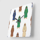 Motiv: Marocain Djellaba Quadratische Wanduhr (Winkel)