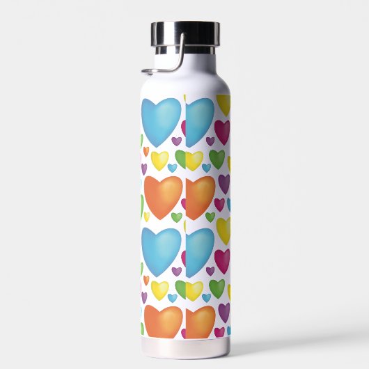 Motiv mit bunten Herzen mit plastischer Wirkung Trinkflasche (Rechts)