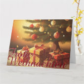 Motiv, mit Geschenken unterm Weihnachtsbaum 37016 Karte (Gelbe Blume)