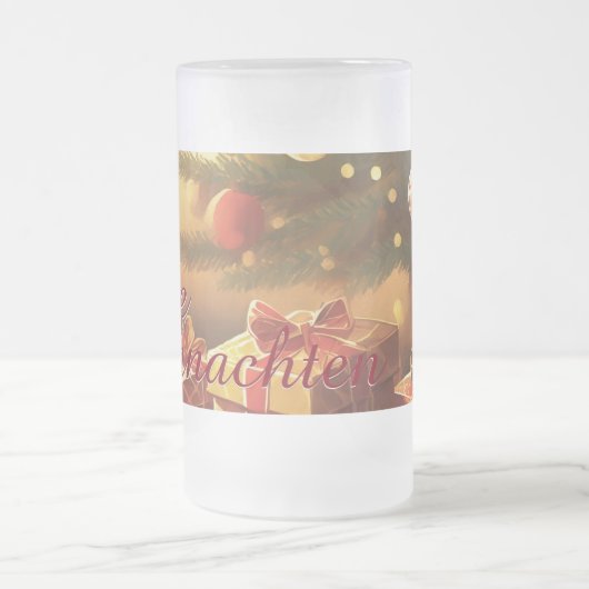 Motiv, mit Geschenken unterm Weihnachtsbaum 37016 Mattglas Bierglas (Mittel)