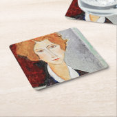 Motiv: Modigliani Rechteckiger Pappuntersetzer (angewinkelt)