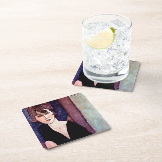 Motiv: Modigliani Rechteckiger Pappuntersetzer (Vor Ort)