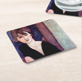 Motiv: Modigliani Rechteckiger Pappuntersetzer (angewinkelt)