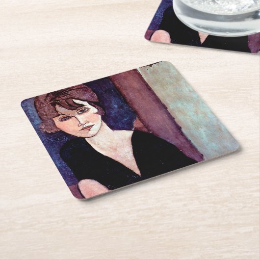 Motiv: Modigliani Rechteckiger Pappuntersetzer (angewinkelt)