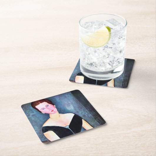 Motiv: Modigliani Rechteckiger Pappuntersetzer (Vor Ort)