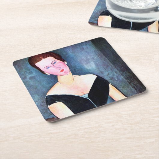 Motiv: Modigliani Rechteckiger Pappuntersetzer (angewinkelt)