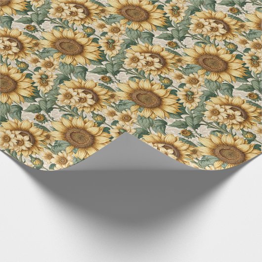 Motiv Sonnenblumen Geschenkpapier (Ecke)