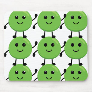 Motiv-Teppiche mit lächelnden Erbsen - Dekoration Mousepad