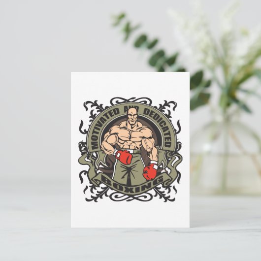Motivated Boxing Postkarte (Stehend Vorderseite)