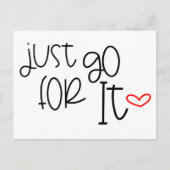 Motivating Just Go for It Black White Postkarte (Vorderseite)