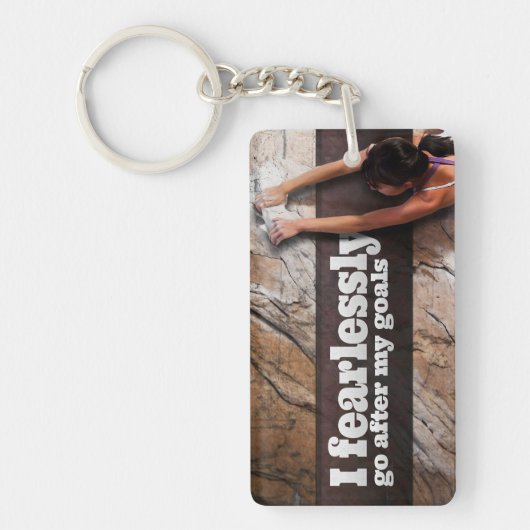 Motivation Affirmation: "Ich fürchtlos gehen" Schlüsselanhänger (Vorderseite)
