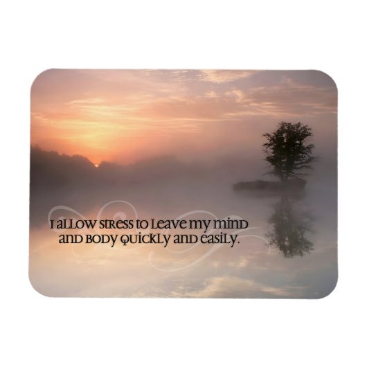 Motivation Affirmation: "Stress verlassen lassen" Magnet (Horizontal)