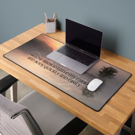 Motivation Affirmation: "Stress verlassen lassen" Schreibtischunterlage (Büro 2)