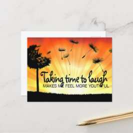 Motivation Affirmation: "Zeit zum Lachen nehmen" Postkarte