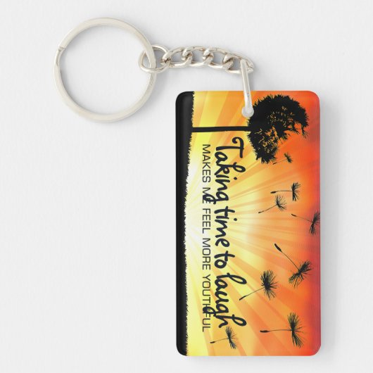 Motivation Affirmation: "Zeit zum Lachen nehmen" Schlüsselanhänger (Vorderseite)