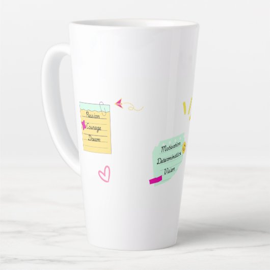 Motivation and positive vibes milchtasse (Linke Ecke)