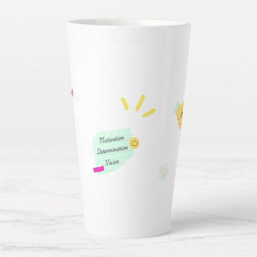 Motivation and positive vibes milchtasse (Vorderseite)