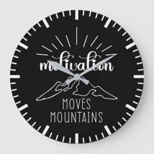 Motivation bewegt Berge, Hustle Erfolg Gym Große Wanduhr