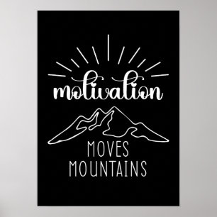 Motivation bewegt Berge, Hustle Erfolg Gym Poster