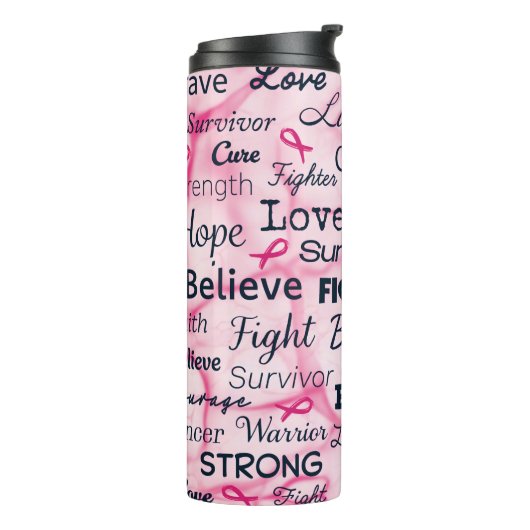 Motivation Brustkrebs Thermosbecher (Nach links gedreht)