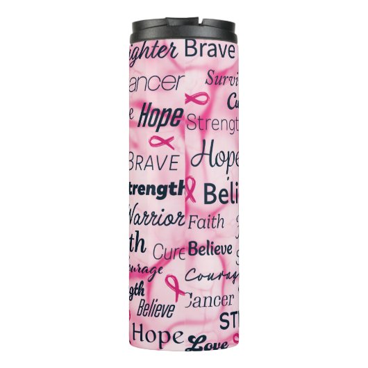 Motivation Brustkrebs Thermosbecher (Rückseite)