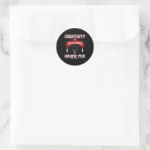 Motivation - Creativity Is Intelligence Runder Aufkleber (Tasche)