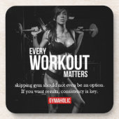 Motivation der Frau - Jede Art von Training ist wi Getränkeuntersetzer (Vorderseite)