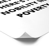 Motivation, es gibt keinen Adel in Armut Poster (Ecke)