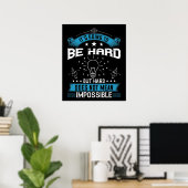 Motivation - es wird schwer sein poster (Heimbüro)