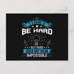 Motivation - es wird schwer sein postkarte