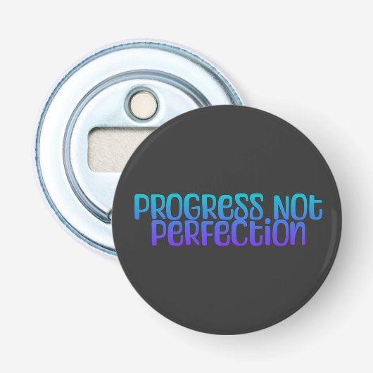 Motivation farbiger Fortschritt nicht perfekt Flaschenöffner (Vorderseite)