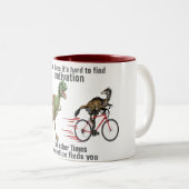 Motivation findet lustiges T-Rex-Tasse-Design Zweifarbige Tasse (VorderseiteRechts)