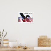 Motivation Freedom Eagle Landung US Flag Patriotic Poster (Küche)