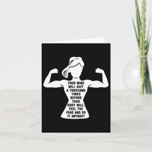 Motivation für das Frauenspiel Workout Motivierend Karte
