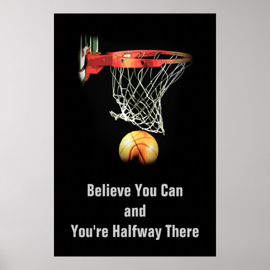 Motivation glauben Sie können Basketball Poster zi (Vorne)